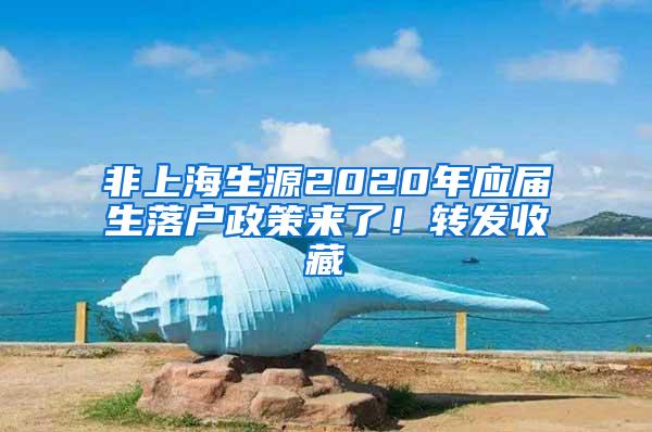 非上海生源2020年应届生落户政策来了！转发收藏