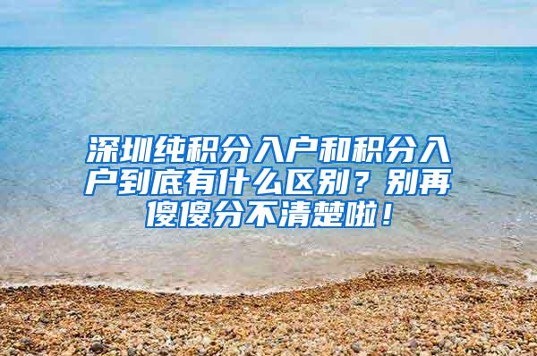 深圳纯积分入户和积分入户到底有什么区别？别再傻傻分不清楚啦！