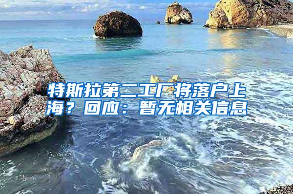 特斯拉第二工厂将落户上海？回应：暂无相关信息