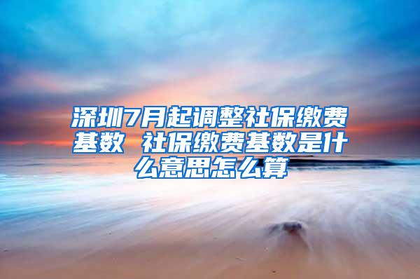 深圳7月起调整社保缴费基数 社保缴费基数是什么意思怎么算