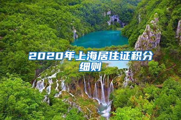 2020年上海居住证积分细则