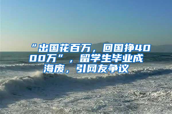 “出国花百万，回国挣4000万”，留学生毕业成海废，引网友争议