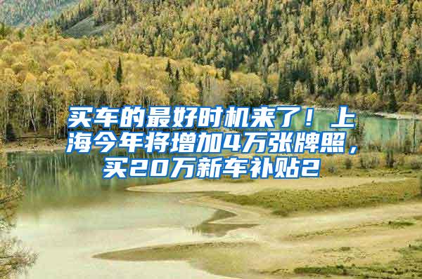 买车的最好时机来了！上海今年将增加4万张牌照，买20万新车补贴2