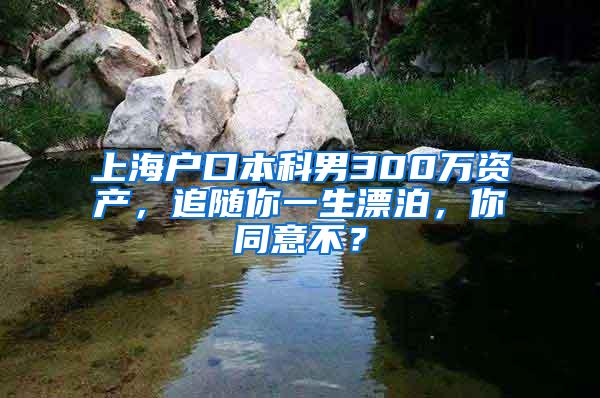 上海户口本科男300万资产，追随你一生漂泊，你同意不？