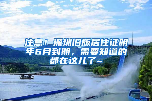 注意！深圳旧版居住证明年6月到期，需要知道的都在这儿了~