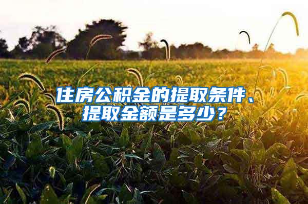 住房公积金的提取条件、提取金额是多少？