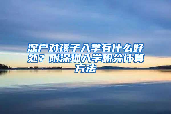 深户对孩子入学有什么好处？附深圳入学积分计算方法