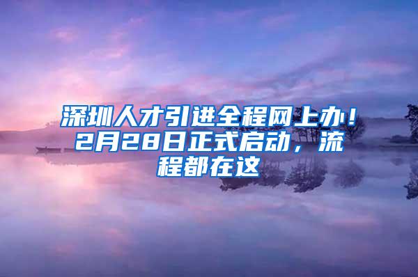 深圳人才引进全程网上办！2月28日正式启动，流程都在这