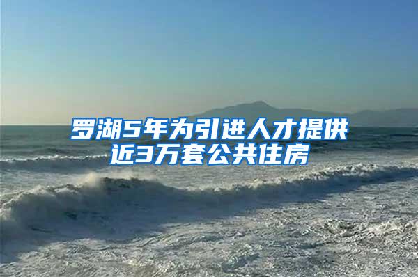 罗湖5年为引进人才提供近3万套公共住房