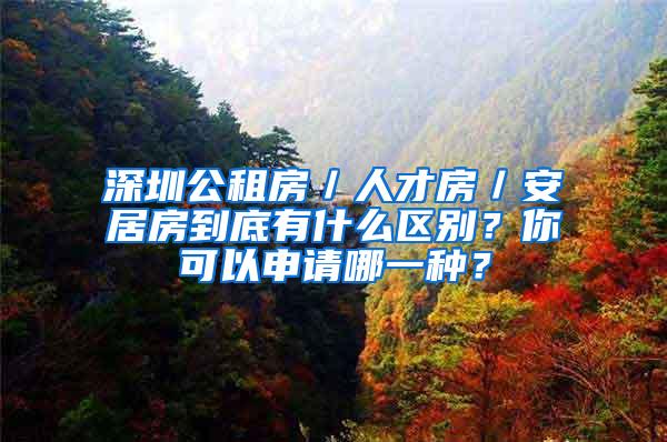 深圳公租房／人才房／安居房到底有什么区别？你可以申请哪一种？