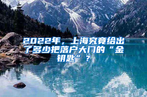 2022年，上海究竟给出了多少把落户大门的“金钥匙”？