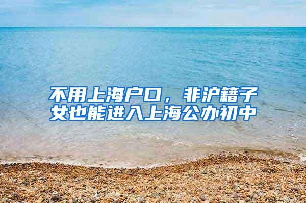 不用上海户口，非沪籍子女也能进入上海公办初中