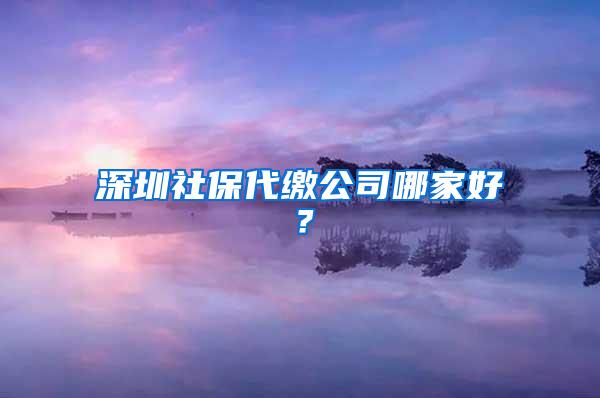 深圳社保代缴公司哪家好？