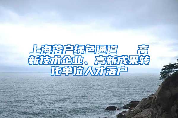 上海落户绿色通道 → 高新技术企业、高新成果转化单位人才落户