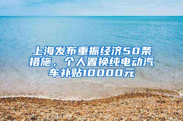 上海发布重振经济50条措施，个人置换纯电动汽车补贴10000元