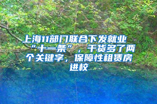 上海11部门联合下发就业“十一条”，干货多了两个关键字，保障性租赁房进校