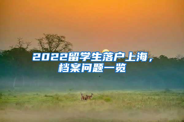 2022留学生落户上海，档案问题一览