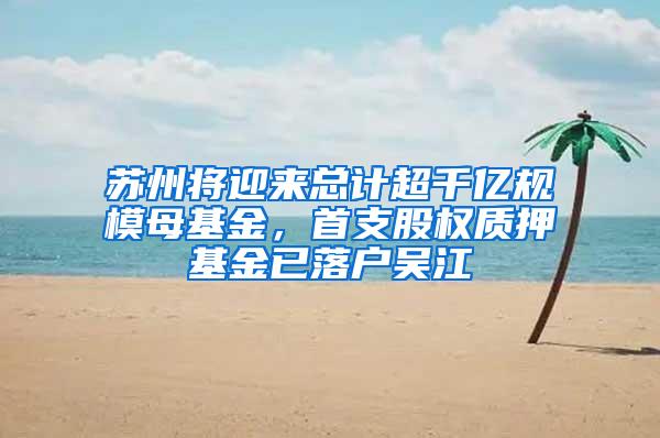 苏州将迎来总计超千亿规模母基金，首支股权质押基金已落户吴江