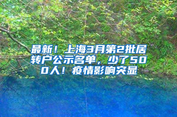 最新！上海3月第2批居转户公示名单，少了500人！疫情影响突显