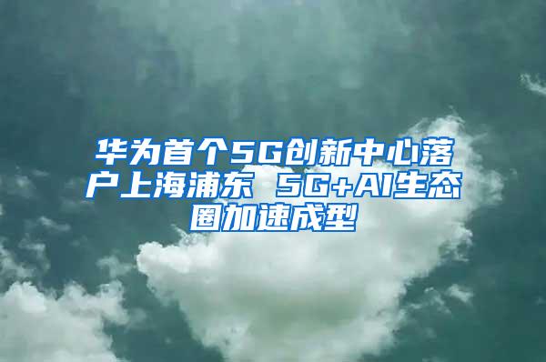 华为首个5G创新中心落户上海浦东 5G+AI生态圈加速成型