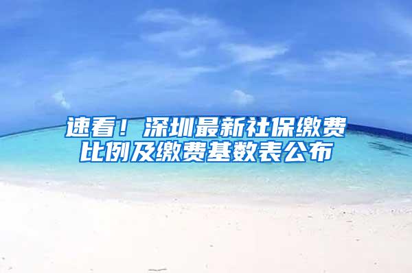 速看！深圳最新社保缴费比例及缴费基数表公布