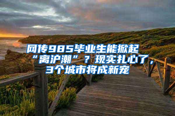 网传985毕业生能掀起“离沪潮”？现实扎心了，3个城市将成新宠