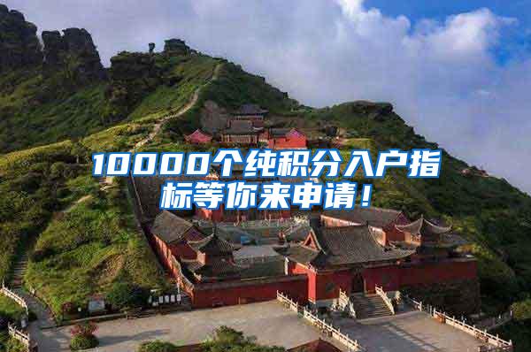 10000个纯积分入户指标等你来申请！