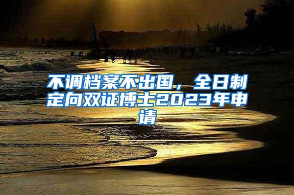 不调档案不出国，全日制定向双证博士2023年申请