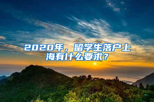 2020年，留学生落户上海有什么要求？