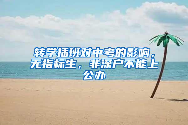 转学插班对中考的影响，无指标生，非深户不能上公办