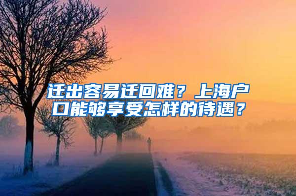 迁出容易迁回难？上海户口能够享受怎样的待遇？