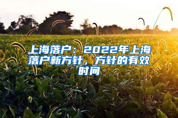 上海落户：2022年上海落户新方针，方针的有效时间