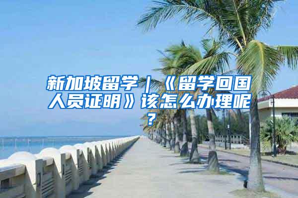 新加坡留学｜《留学回国人员证明》该怎么办理呢？