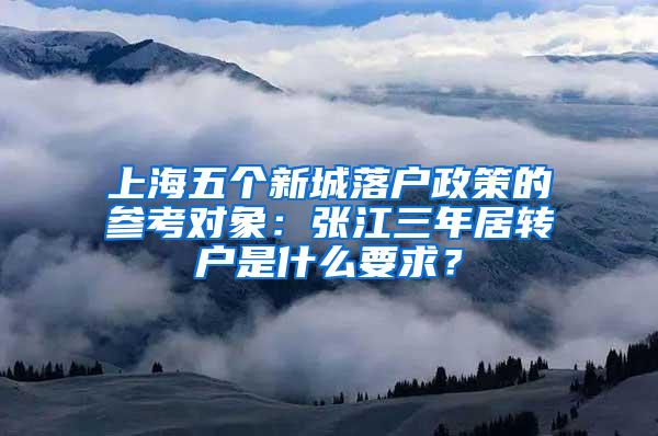 上海五个新城落户政策的参考对象：张江三年居转户是什么要求？