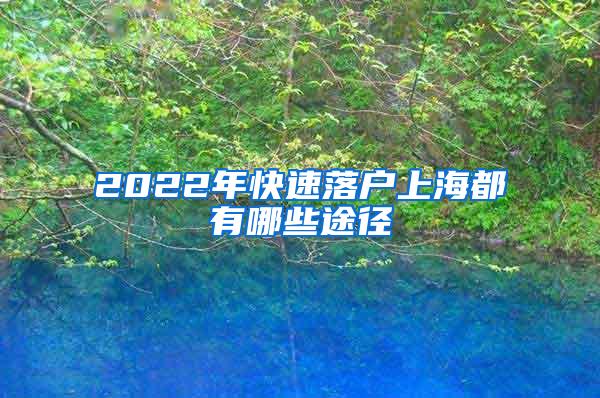 2022年快速落户上海都有哪些途径