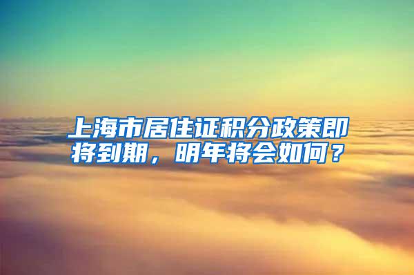 上海市居住证积分政策即将到期，明年将会如何？