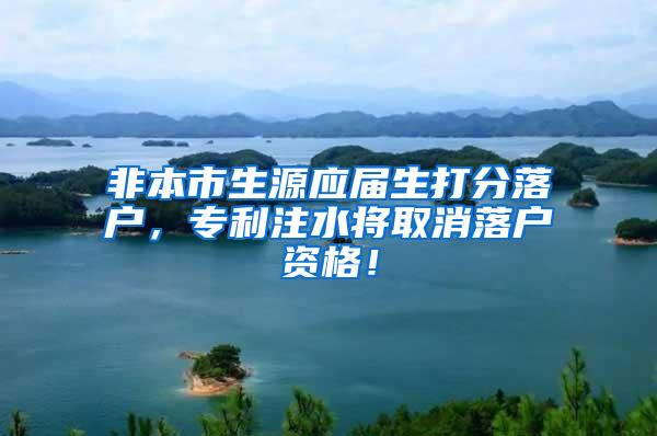 非本市生源应届生打分落户，专利注水将取消落户资格！