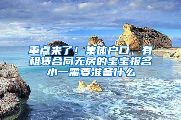 重点来了！集体户口、有租赁合同无房的宝宝报名小一需要准备什么