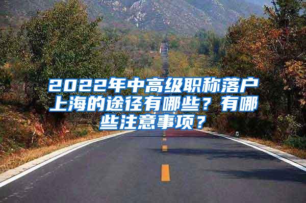 2022年中高级职称落户上海的途径有哪些？有哪些注意事项？