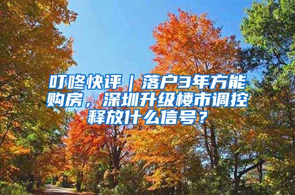 叮咚快评｜落户3年方能购房，深圳升级楼市调控释放什么信号？