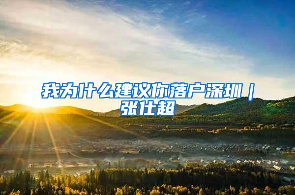 我为什么建议你落户深圳｜张仕超