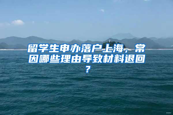 留学生申办落户上海，常因哪些理由导致材料退回？