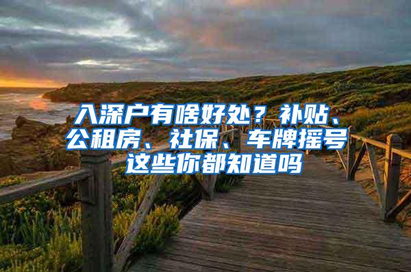 入深户有啥好处？补贴、公租房、社保、车牌摇号 这些你都知道吗