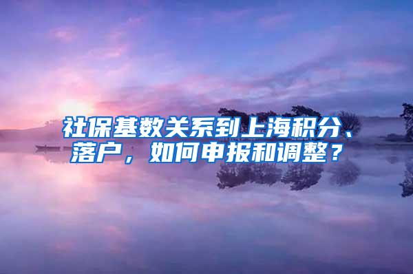 社保基数关系到上海积分、落户，如何申报和调整？