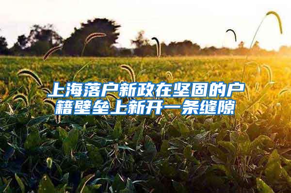 上海落户新政在坚固的户籍壁垒上新开一条缝隙