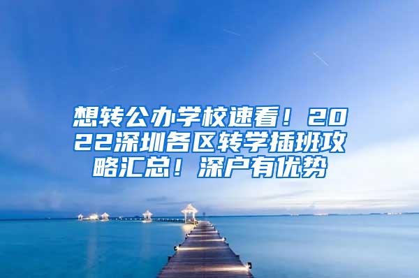 想转公办学校速看！2022深圳各区转学插班攻略汇总！深户有优势