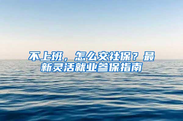 不上班，怎么交社保？最新灵活就业参保指南