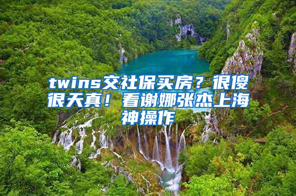 twins交社保买房？很傻很天真！看谢娜张杰上海神操作