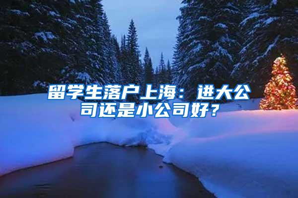 留学生落户上海：进大公司还是小公司好？