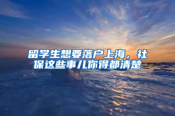 留学生想要落户上海，社保这些事儿你得都清楚